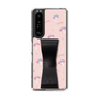 スリムプロテクションケース - STAND & RING RIBBON Black［ マイメロディ - リボン - ガーリーフラワー ］