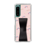 スリムプロテクションケース - STAND & RING RIBBON Black［ マイメロディ - リボン - ガーリーフラワー ］