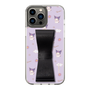 スリムプロテクションケース - STAND & RING RIBBON Black［ クロミ - リボン - ガーリーフラワー ］