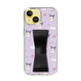 スリムプロテクションケース - STAND & RING RIBBON Black［ クロミ - リボン - ガーリーフラワー ］