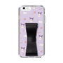 スリムプロテクションケース - STAND & RING RIBBON Black［ クロミ - リボン - ガーリーフラワー ］