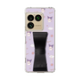 スリムプロテクションケース - STAND & RING RIBBON Black［ クロミ - リボン - ガーリーフラワー ］