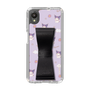 スリムプロテクションケース - STAND & RING RIBBON Black［ クロミ - リボン - ガーリーフラワー ］
