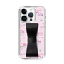 スリムプロテクションケース - STAND & RING RIBBON Black［ マイメロディ - リボン - カフェ ］