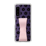 スリムプロテクションケース - STAND & RING RIBBON Sakura Pink［ 内藤ルネ - RUNE Flower - Black ］
