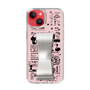 スリムプロテクションケース - STAND & RING RIBBON Silver［ 内藤ルネ - RUNE Girl Retro & Modern - Pink ］