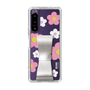 スリムプロテクションケース - STAND & RING RIBBON Silver［ 内藤ルネ - RUNE Flower - Pink ］