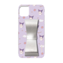 スリムプロテクションケース - STAND & RING RIBBON Silver［ クロミ - リボン - ガーリーフラワー ］