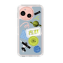 スリムプロテクションケース［ Playful sticker - Dusty Blue ］