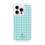 スリムプロテクションケース［ Houndstooth Pattern Blue with LANVIN en Bleu logo- ランバン 千鳥格子柄 ブルー ］