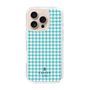 スリムプロテクションケース［ Houndstooth Pattern Blue with LANVIN en Bleu logo- ランバン 千鳥格子柄 ブルー ］