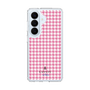 スリムプロテクションケース［ Houndstooth Pattern Pink with LANVIN en Bleu logo- ランバン 千鳥格子柄 ピンク ］