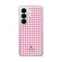 スリムプロテクションケース［ Houndstooth Pattern Pink with LANVIN en Bleu logo- ランバン 千鳥格子柄 ピンク ］