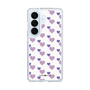 スリムプロテクションケース［ Stripe Hearts - Purple ］