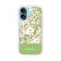 スリムプロテクションケース［ dazzlin - ペイントフラワー - Green ］