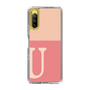 スリムプロテクションケース［ オリジナル - initial two tone - U pink ］