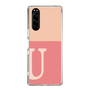 スリムプロテクションケース［ オリジナル - initial two tone - U pink ］