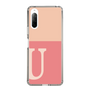 スリムプロテクションケース［ オリジナル - initial two tone - U pink ］