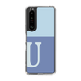 スリムプロテクションケース［ オリジナル - initial two tone - U blue ］