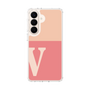 スリムプロテクションケース［ オリジナル - initial two tone - V pink ］