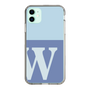 スリムプロテクションケース［ オリジナル - initial two tone - W blue ］