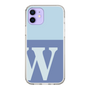 スリムプロテクションケース［ オリジナル - initial two tone - W blue ］