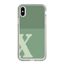 スリムプロテクションケース［ オリジナル - initial two tone - X green ］