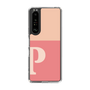 スリムプロテクションケース［ オリジナル - initial two tone - P pink ］