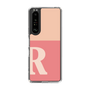 スリムプロテクションケース［ オリジナル - initial two tone - R pink ］