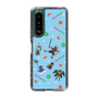 スリムプロテクションケース［ ポンコツクエスト - 夏休み - 総柄 - ブルー ］