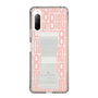 スリムプロテクションケース LANVIN en Bleu - STAND & RING RIBBON Clear［ LANVIN en Bleu - Logo Pattern - Pink ］