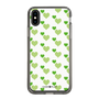 スリムプロテクションケース［ Stripe Hearts - Green ］